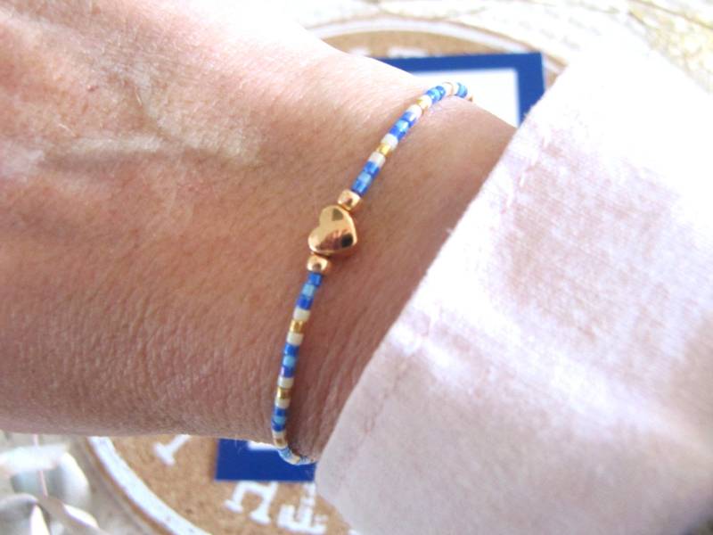 Miyuki Armband Mit Kleine Herz/ Freundschaftsbänder Herz/ /Andenken Für Freundin Karte, Geschenk Frauen, Minimalist von MioBolife