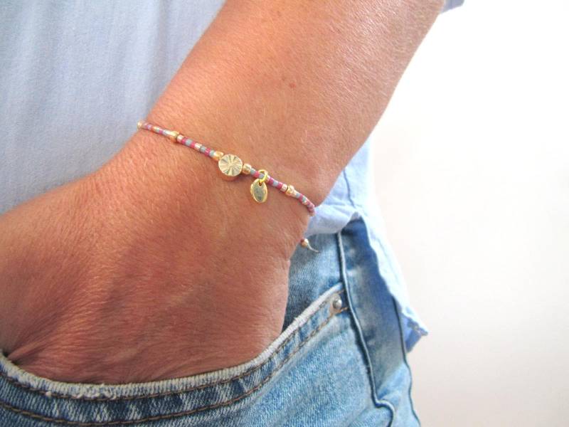 Miyuki Perlen Armband Mit Anhänger, Minimalistisch Perlen Filigran Stapelarmband, Bunte von MioBolife