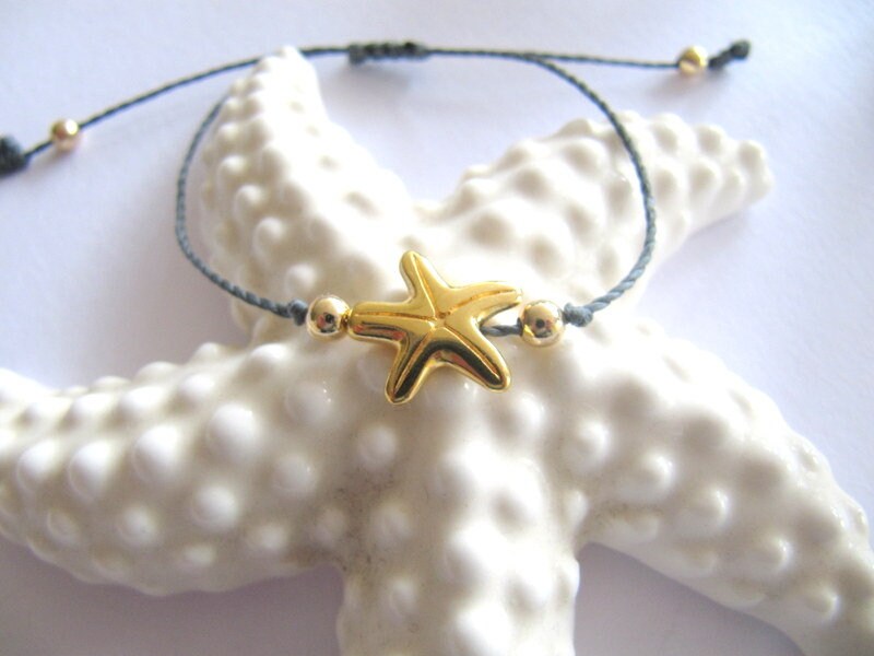 Seestern Armband, Maritim Armband Mit Goldener See Stern Hippie Stil, Ibiza Boho Style, Freundschaftsarmband Geschenk, Nautik Band von MioBolife