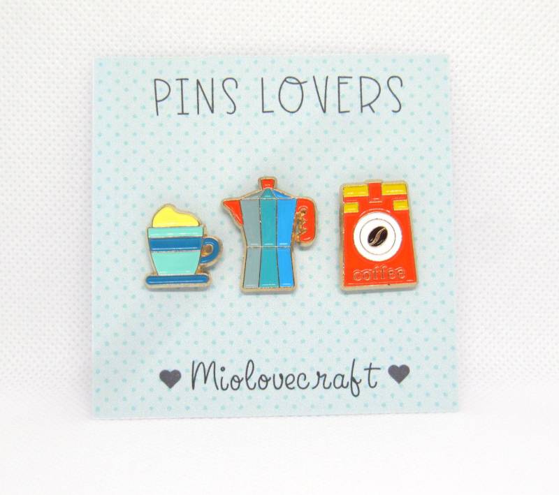 Emaillierte Broschen Kaffee Set, Pins Set Kaffee, Emaile Brosche, Geschenk Für Trinker, Beste Freundin, Kanne Pin von MioLovecraft