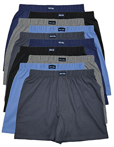 10 Boxershorts ohne Eingriff in modischen Farben 5 Farben - locker & weiche Unterhose 100% Baumwolle der Eingriff ist nur angedeutet, Mehrfarbig (5 Modische Farben), Gr. S/4 von MioRalini