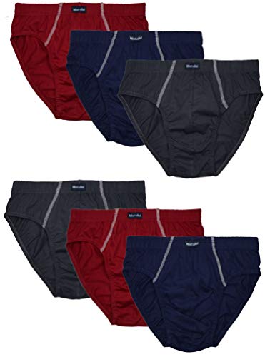 12 oder 6 weiche 100% Baumwolle Herren Sport Slips in schönen Farbkombinationen und Muster mit und ohne Eingriff 12er 6er Spar Pack Slip Herrenslip Jungen Man, 6 Ohne Eingriff 02, L-6 von MioRalini