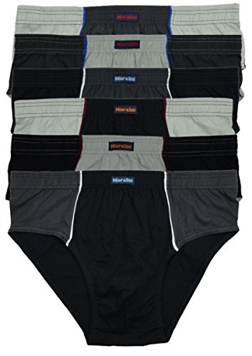 12 oder 6 weiche 100% Baumwolle Herren Sport Slips in schönen Farbkombinationen und Muster mit und ohne Eingriff 12er 6er Spar Pack Slip Herrenslip Jungen Man, 6 Ohne Eingriff 04, 2XL-8 von MioRalini