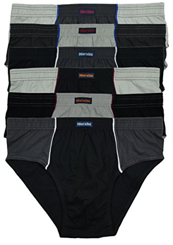 12 oder 6 weiche 100% Baumwolle Herren Sport Slips in schönen Farbkombinationen und Muster mit und ohne Eingriff 12er 6er Spar Pack Slip Herrenslip Jungen Man, L-6, 6 Ohne Eingriff 04 von MioRalini