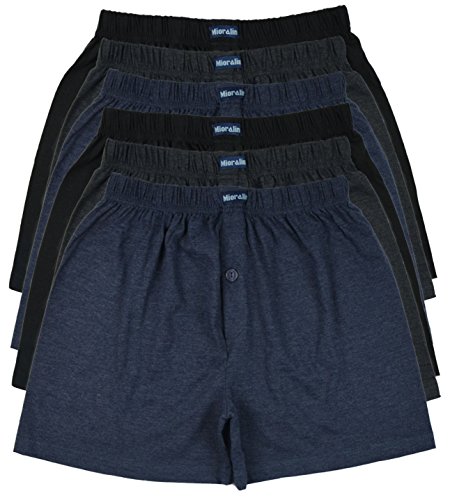 MioRalini TOPANGEBOT Boxershorts farbig weich & locker in neutralen Farben klassischen Unifarben Herren Boxershort, 6 Stück, XL-7 von MioRalini