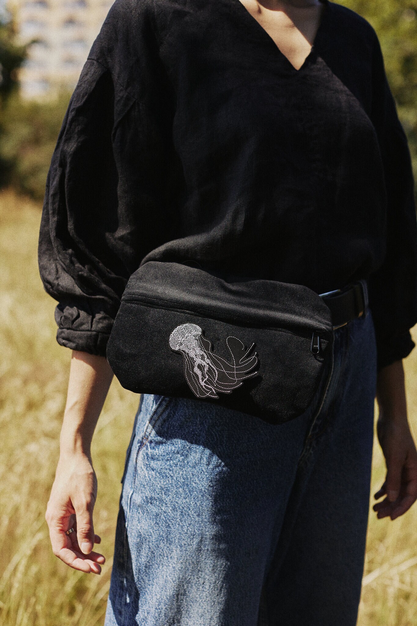 Jellyfish Vertical ~ Kleiner Jackenpatch Eisenhalterung Zum Nähen Und Bügeln Anwendung Bestickte Jacke Applikation von MioUnico