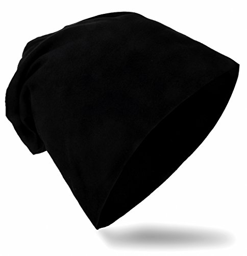 Miobo Kinder Slouch Beanie Mütze,Baumwolle,Unifarbe Schwarz-43 von Miobo