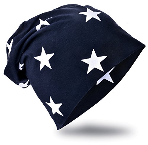 Miobo Jersey Slouch Beanie Long Mütze Unisex Stern Baumwolle Baby Kinder Damen Herren Klein Stern von Miobo