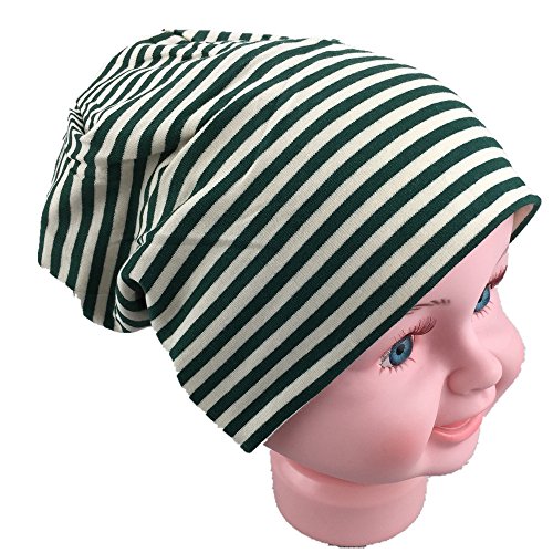 Baby Kinder Jersey Slouch Beanie Long Mütze mit Streifen Unisex Baumwolle KB21-18 von Miobo