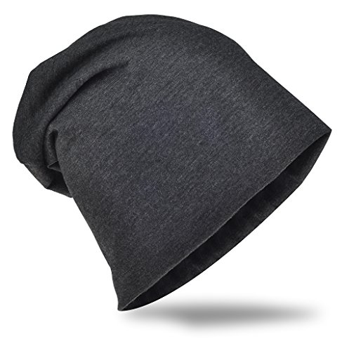 Miobo Slouch Beanie Mütze, Long, Unifarbe, Herren Damen, Anthrazit von Miobo