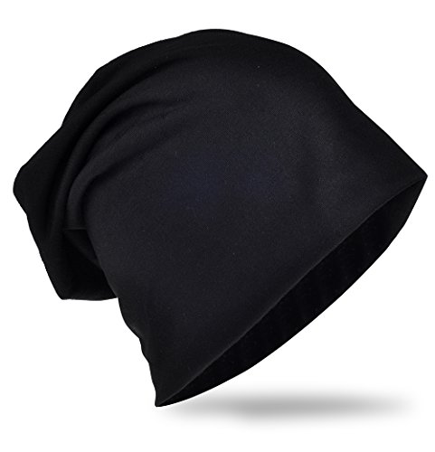 Miobo Slouch Beanie Mütze, Long, Unifarbe, Herren Damen, Schwarz von Miobo