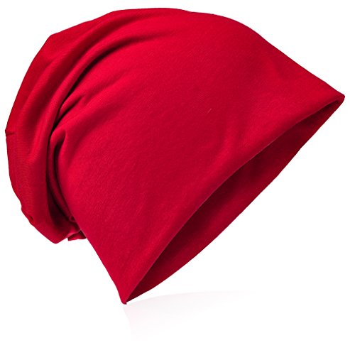 Miobo Slouch Beanie Mütze, Long, Unifarbe, Herren Damen, Weinrot von Miobo