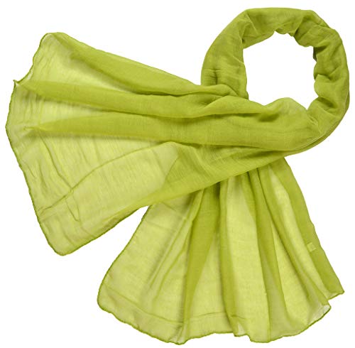 Miobo Loop Schal Crinkle Schal Halstuch Unifarbe 70 x 180cm Frühling Sommer Herbst Offen Grasgruen von Miobo