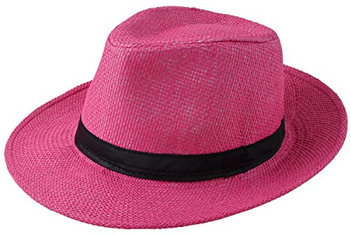 Miobo Panamahut Mountain Stroh Bogarthut Strohhüte Sommerhut Pink 58 Miobo Panamahut Mountain Stroh Bogarthut Strohhüte Sommerhut Pink 58 von Miobo