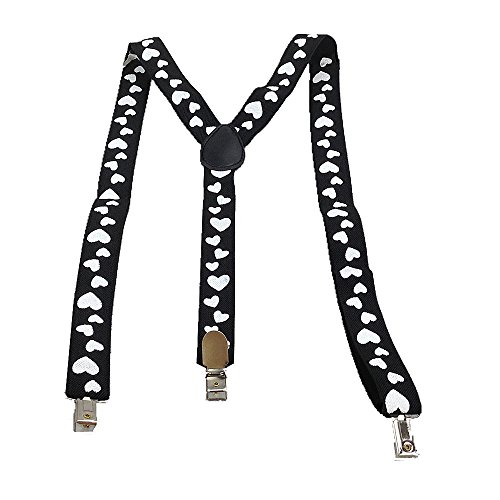 Herren Damen Long Hosenträger Y Form Style 3er Clips elastisch Schmal Unifarbe und Bunt mit verschiedenen Motiv, Mehrfarbig (12),Gr. One Size von Miobo