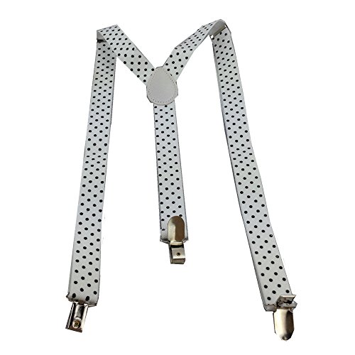 Herren Damen Long Hosenträger Y Form Style 3er Clips elastisch Schmal Unifarbe und Bunt mit verschiedenen Motiv, Mehrfarbig (15),Gr. One Size von Miobo