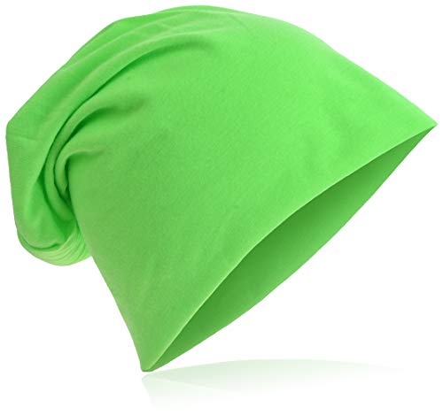 Jersey Slouch Beanie Long Mütze Unisex Unifarbe Herren Damen Trend, Grasgrün, Einheitsgröße von Miobo