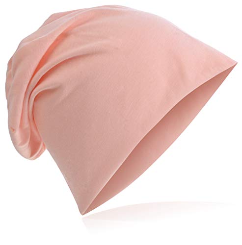 Miobo Slouch Beanie Mütze, Long, Unifarbe, Herren Damen, Lachs von Miobo