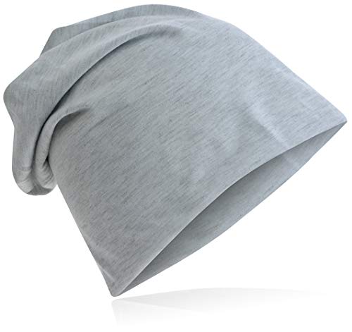 Miobo Slouch Beanie Mütze, Long, Unifarbe, Herren Damen, Hellgrau von Miobo