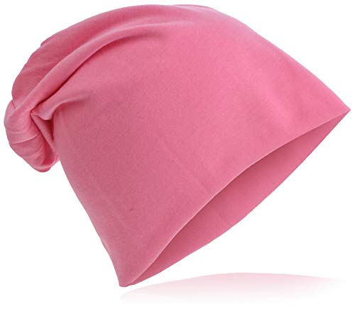 Miobo Slouch Beanie Mütze, Long, Unifarbe, Herren Damen Rosa von Miobo