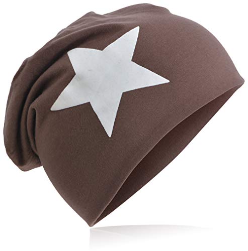Miobo Jersey Slouch Beanie Long Mütze Unisex Stern Baumwolle Baby Kinder Damen Herren Groß Stern von Miobo