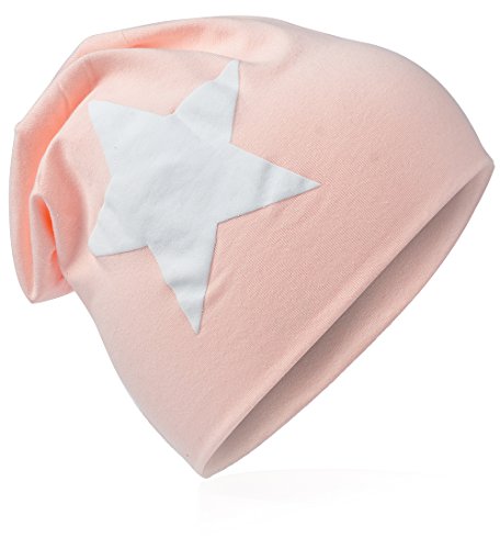 Miobo Jersey Slouch Beanie Long Mütze Unisex Stern Baumwolle Baby Kinder Damen Herren Groß Stern Lachs 48 von Miobo