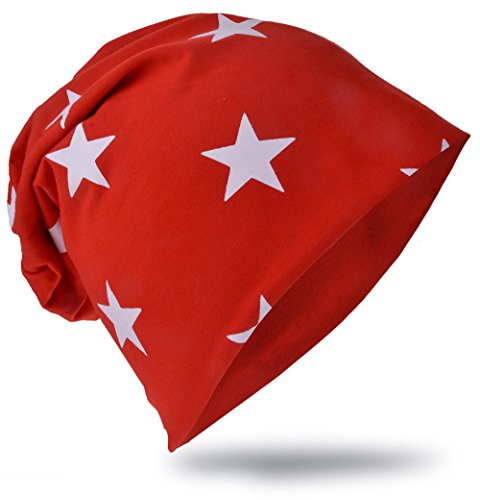 Miobo Jersey Slouch Beanie Long Mütze Unisex Stern Baumwolle Baby Kinder Damen Herren Klein Stern von Miobo