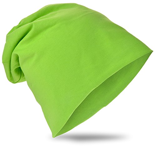 Miobo Kinder Slouch Beanie Mütze,Baumwolle,Unifarbe Grün-L von Miobo