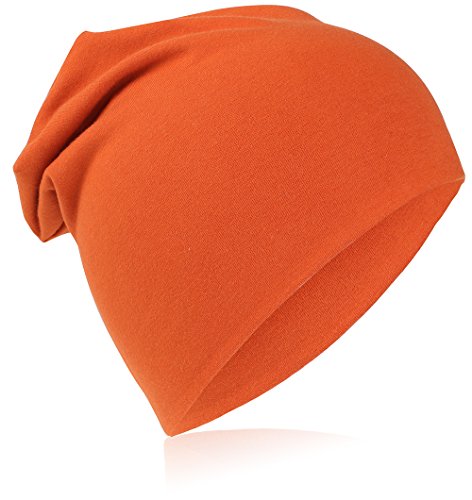 Miobo Kinder Slouch Beanie Mütze,Baumwolle,Unifarbe Orange-43 von Miobo