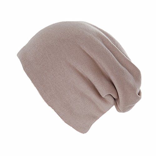 Kinder Jersey Slouch Beanie Long warme Mütze Unisex Unifarbe Winter Trend (56-58cm Kopfumfang, Kamel) von Miobo