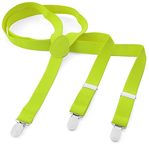 Miobo Long Hosenträger Herren Damen Hosen Träger Y Form Style 3er Clips elastisch Schmal Unifarbe von Miobo