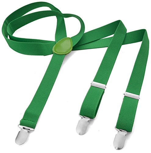 Miobo Long Hosenträger Herren Damen Hosen Träger Y Form Style 3er Clips elastisch Schmal Unifarbe von Miobo