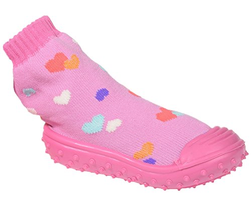 Miobo Baby Hausschuhe Babysocken ABS Gummisohle Babyschuhe Antirutsch Herz Rosa 19 von Miobo