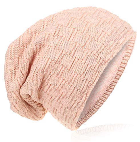 Miobo Beanie mit Innenfutter - warme Feinstrick-Mütze mit Flechtgitter Muster - sehr weich gefütterte Winter-Mütze für Damen & Herren (Flecht-Rosa) von Miobo