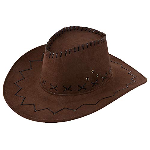 Miobo Cowboy Hut Western Cowgirl Hüte für Damen Herren Kinder (One Size, Schwarzbraun für Erwachsene) von Miobo