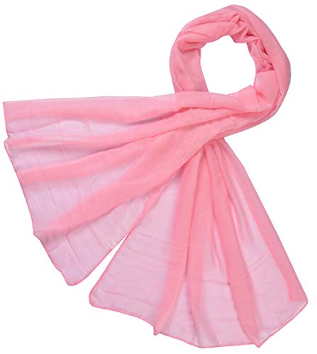 Miobo Loop Schal Crinkle Schal Halstuch Unifarbe 70 x 180cm Frühling Sommer Herbst Offen Rosa von Miobo