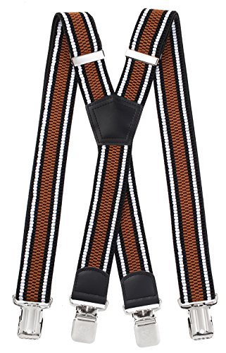 Miobo Hosenträger HTX03 - X gestreift braun - One Size von Miobo