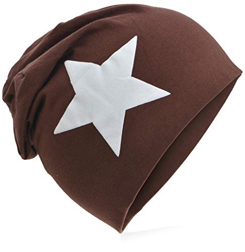 Miobo Jersey Slouch Beanie Long Mütze Unisex Stern Baumwolle Baby Kinder Damen Herren Groß Stern von Miobo
