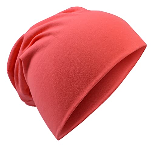 Miobo Kinder Slouch Beanie Mütze,Baumwolle,Unifarbe Coral-S von Miobo