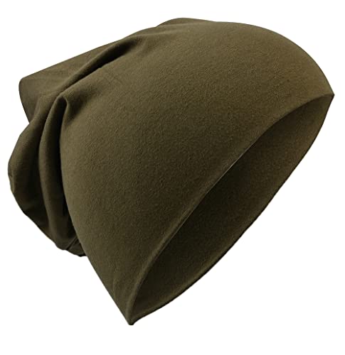 Miobo Kinder Slouch Beanie Mütze,Baumwolle,Unifarbe Olivgruen-S von Miobo