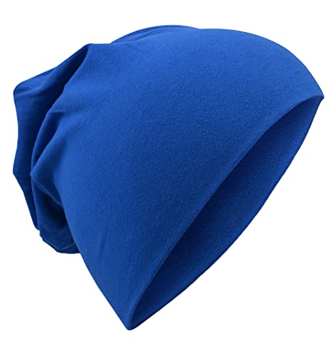 Miobo Kinder Slouch Beanie Mütze,Baumwolle,Unifarbe Blau-L von Miobo