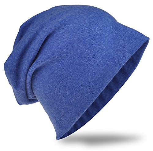 Miobo Jersey Slouch Beanie Unisex Herren Damen Mütze Trend Blau-M von Miobo