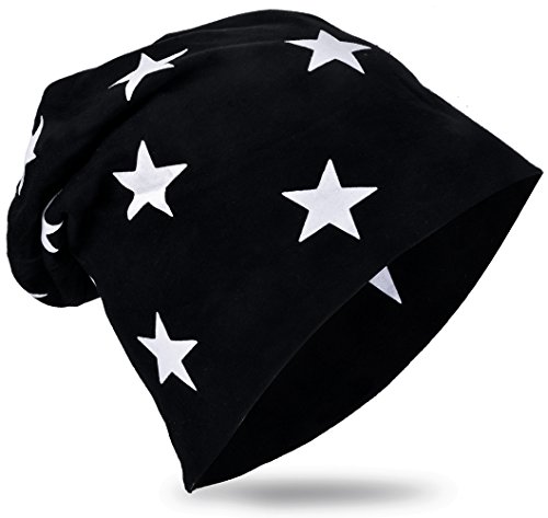 Miobo Jersey Slouch Beanie Long Mütze Unisex Stern Baumwolle Baby Kinder Damen Herren Klein Stern von Miobo
