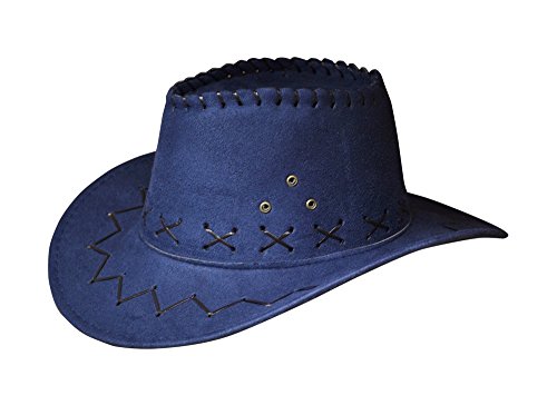 Miobo Kinder Cowboyhut - Westernhut für Cowboys & Cowgirls - Karnevals-Kostüm - Hut im Stil Australien/Texas/Western - für Kinder - Dunkelblau von Miobo