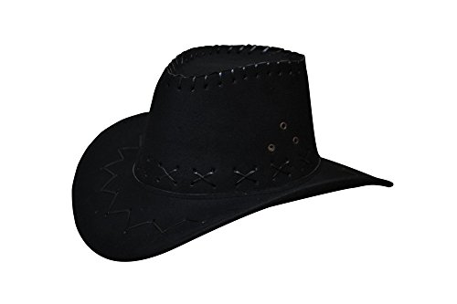 Miobo Kinder Cowboyhut - Westernhut für Cowboys & Cowgirls - Karnevals-Kostüm - Hut im Stil Australien/Texas/Western - für Kinder - Schwarz von Miobo