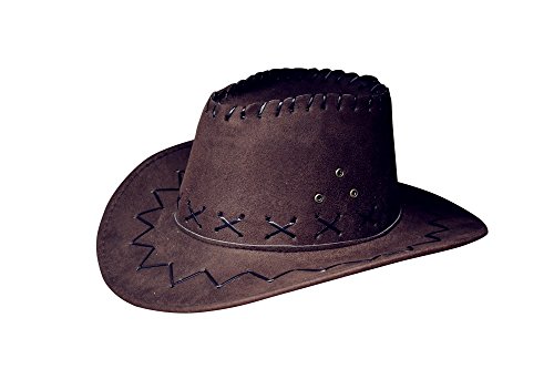 Miobo Kinder Cowboyhut - Westernhut für Cowboys & Cowgirls - Karnevals-Kostüm - Hut im Stil Australien/Texas/Western - für Kinder - Schwarzbraun von Miobo