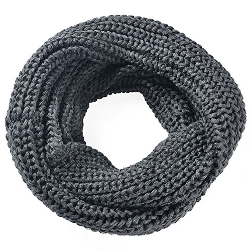 Miobo Loop Schal, Feinstrick Schal, Warmer Winterschal, Schlauchschal, Unisex und Einheitsgröße, Anthrazit, 65X30 CM von Miobo