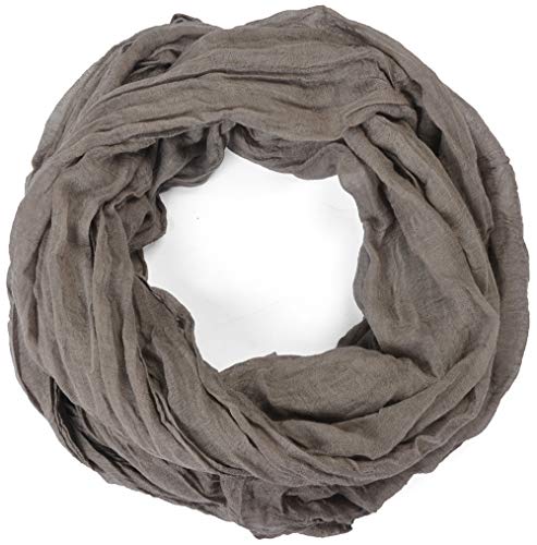 Miobo Loop Schal Crinkle Schal Halstuch Unifarbe 70 x 180cm Frühling Sommer Herbst von Miobo