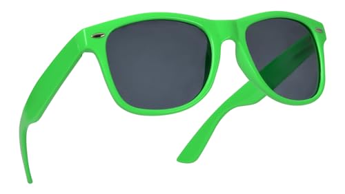 Miobo Retro Sonnenbrille, verspiegelt, Nerd-Design, Unisex, Club-Stil, UV400 (L, Grün Schwarz) von Miobo