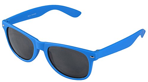 Miobo Sonnenbrillen Party Brillen 1980 style Retro Atzen Nerdbrille Hornbrille Sonnenbrille oder Klarglas Schwarz (Lichtblau Sonnenbrille) von Miobo